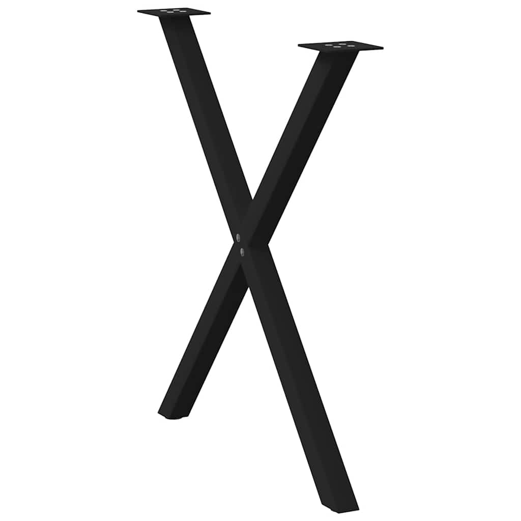 Vidaxl Nogi Do Stołu Jadalnego, 2 Szt., Czarne, 70X(72-73) Cm, Stal
