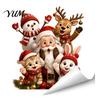 Christmas Gifts for Friends Window Stickers, Static Cling Santa Claus Snowman Reindeer Decals, Removable PVC Stickers Holiday Glass Clings Home