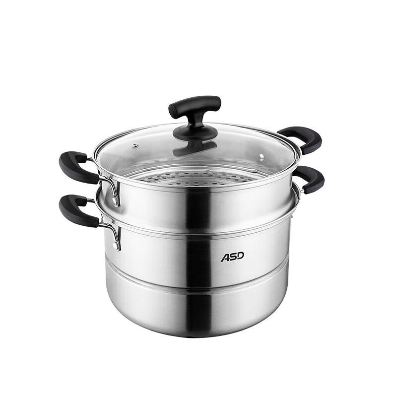 Aishida 26CM 304 Stainless Steel Double-Layer Steamer Pot