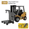 2.4G 1/64 App Remote Control Alloy Forklift Truck Mini Speed-Regulating Car With Music Led Lights Engineer Vehicle Desktop Toys