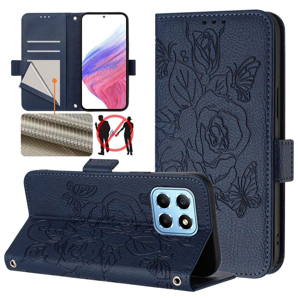 Rose Flower Pattern Leather Wallet Flip Case Phone Cover for Huawei Honor X5c X6b X7a X8b X9c X9d X30 X40 Magic 5 6 8 Pro