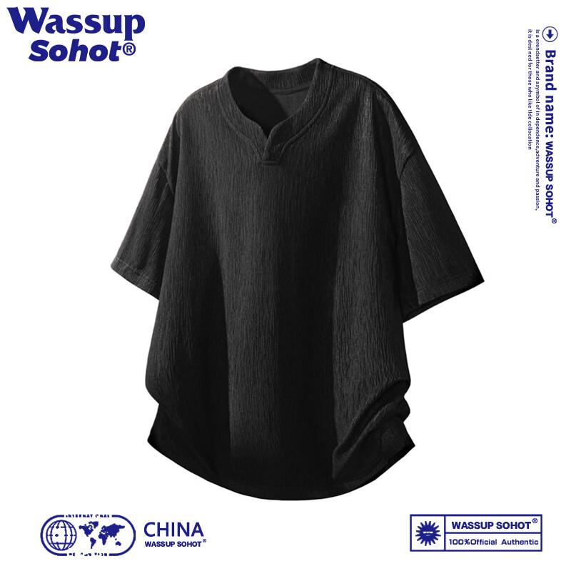 Wassup Sohot Men s V-Neck Short Sleeve T-Shirt 5XL