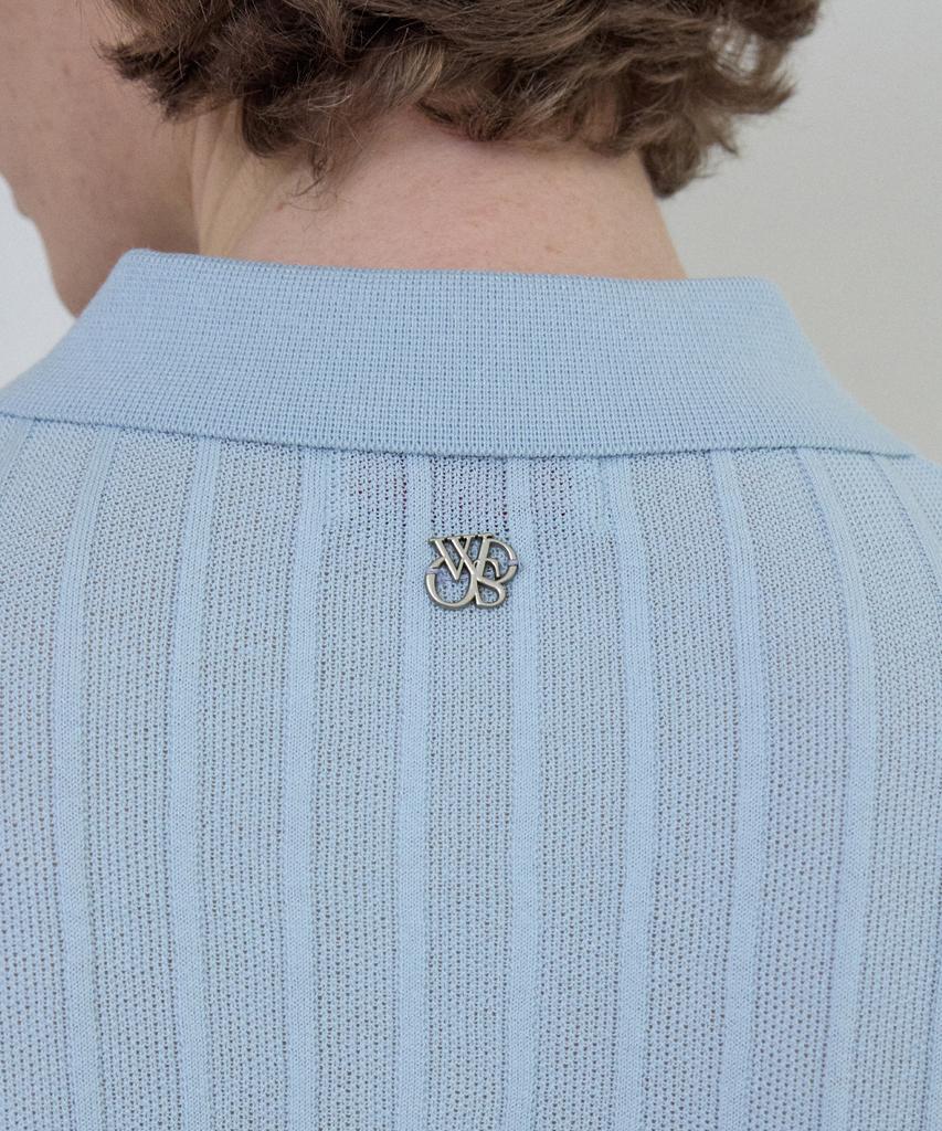 Wednesday Oasis Cool Washable Collar Half Symbol Knit_Light Blue(Wc25-Kn21)