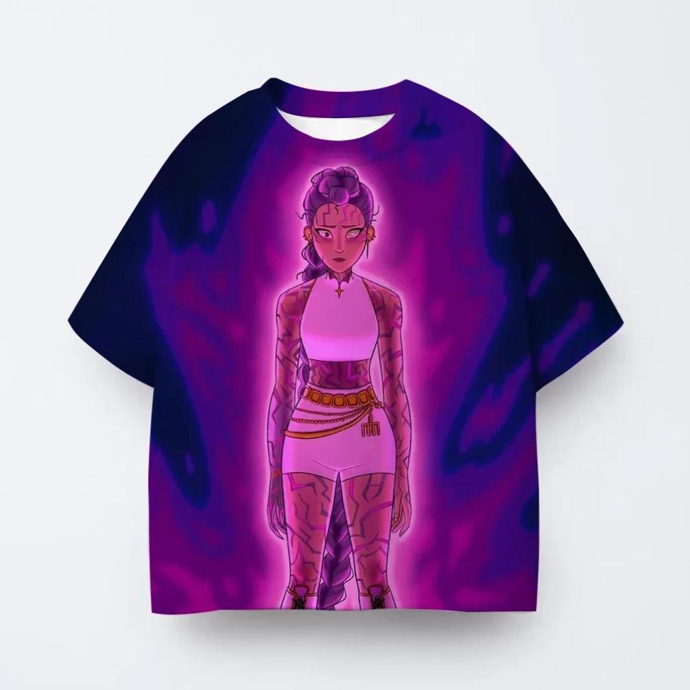 T-shirt Anime Kpop Witch Hunting Group 3D Printing Children's T-shirt Fashion Casual Cartoon T-shirt Girls' Children's Clothing
