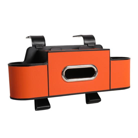 

Car Backseat Organizer with Cup Holder Tissue Box Multifunctional Universal Automotive Seat Headrest Hanging Storage Box Hook Car Accessories помаранчевий