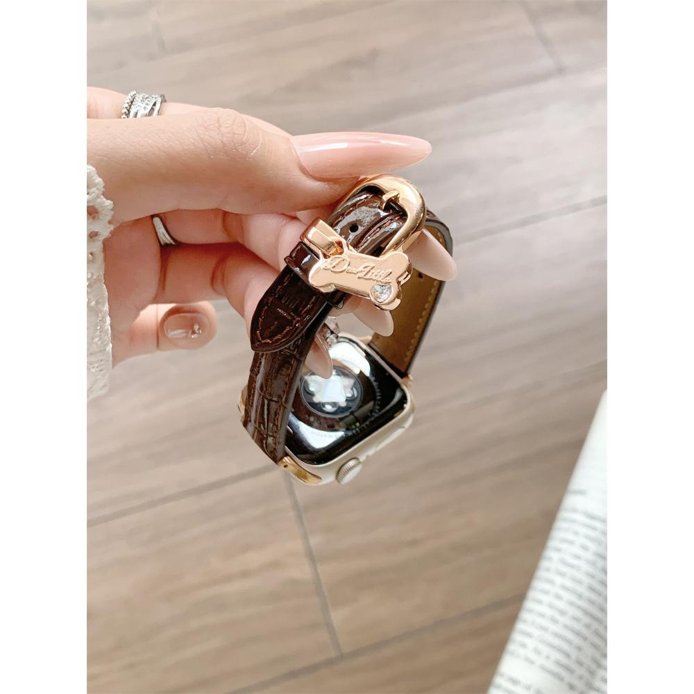 Bone Pendant Bamboo Texture Strap For Apple Watch Band Cute Women 11/10/9/8/7/6/5/4/3 38mm 40mm 41mm 42mm 44mm 45mm 46mm 49mm Strap
