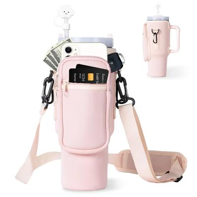 1 adet Şişe Kapağı Su Şişesi Taşıma Çantası Telefon Cebi ile Stanley 40oz Tumbler Saplı Su Şişesi Tutucu Kılıfı