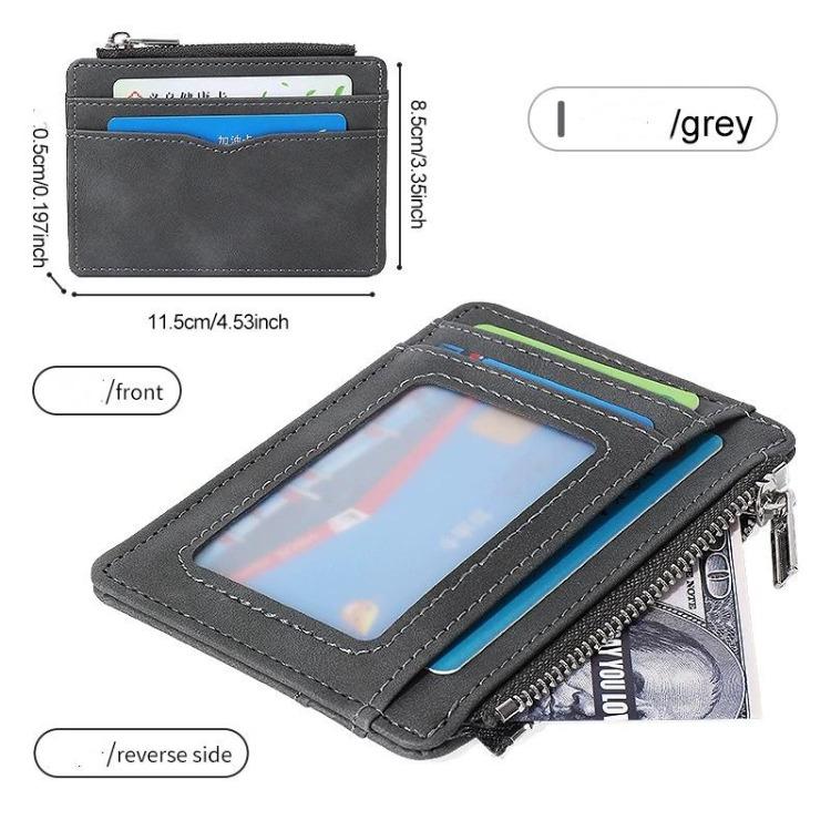 Small Mini Travel PU Leather Credit Card Holder Wallet ID Window Business Id Card Cover Case for Men Women