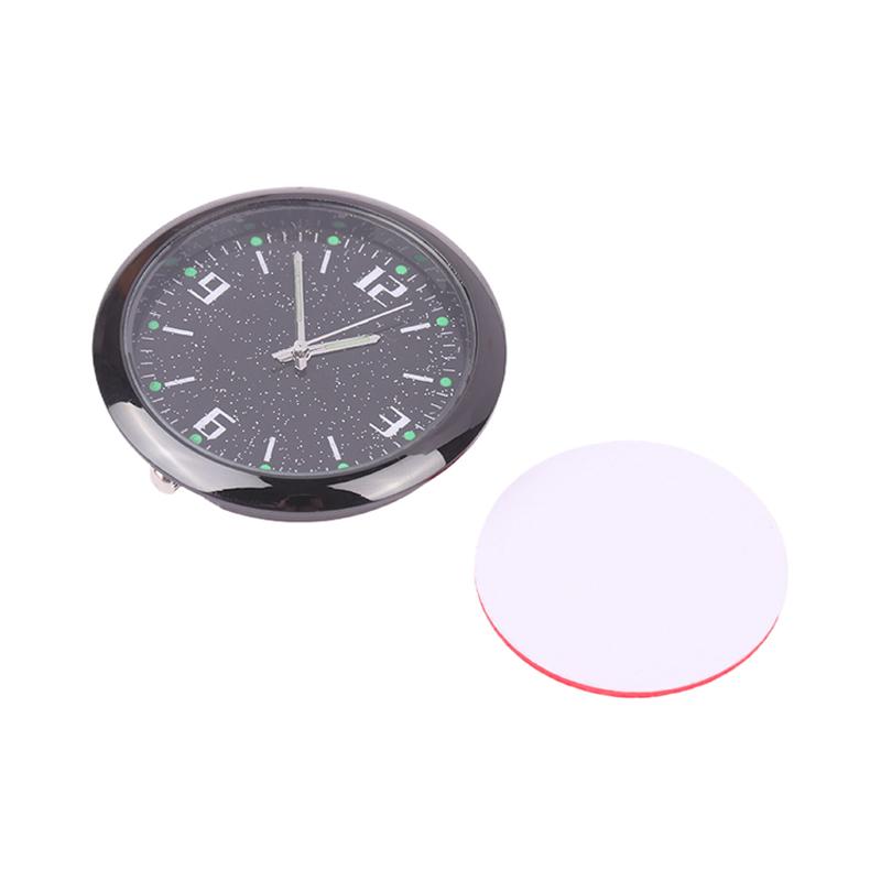 Car DIY Accessories Universal Round Car Clock Stick-On Electronic Watch Dashboard Noctilucent Decoration