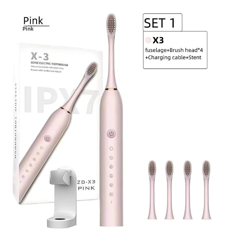Electric Toothbrush, Rechargeable Model, Universal Soft Bristle Brush for Adults and Children, Portable Travel Set for Home Use, Toothbrush.