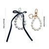 Ballet Style Ribbon Bowknot/Butterfly/Heart Key Rings Beaded Keychain Pendant Bag Accessory for Fashion Enthusiasts