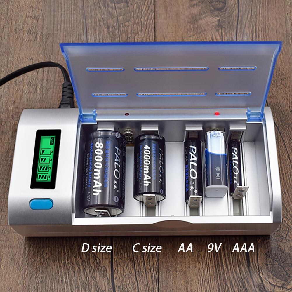 4 Slots LCD Display Battery Charger For Nimh Nicd AA/AAA/SC/C/D/9V Rechargeable Battery