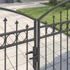 Fence Gate ASSEN 401 X 224.5 Cm Steel Gray Lockable