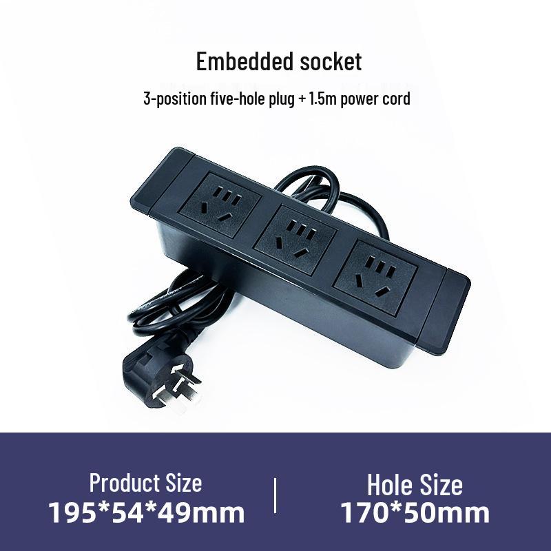 Multifunctional Embedded Desk & Bedside Power Strip with USB