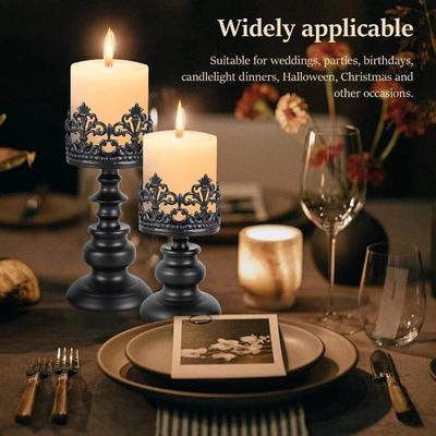 1PCS with Openwork Pattern Candlestick Holder Retro Home Restaurants Decoration Europe Wedding