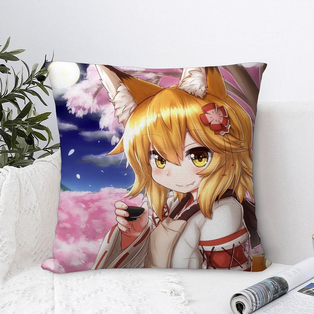 Helpful Fox S-Senko-san Pillow Case Sofa Decorative Home Double-sided Print Plush Square Throw Pillow Covers Cushion Decor Cover