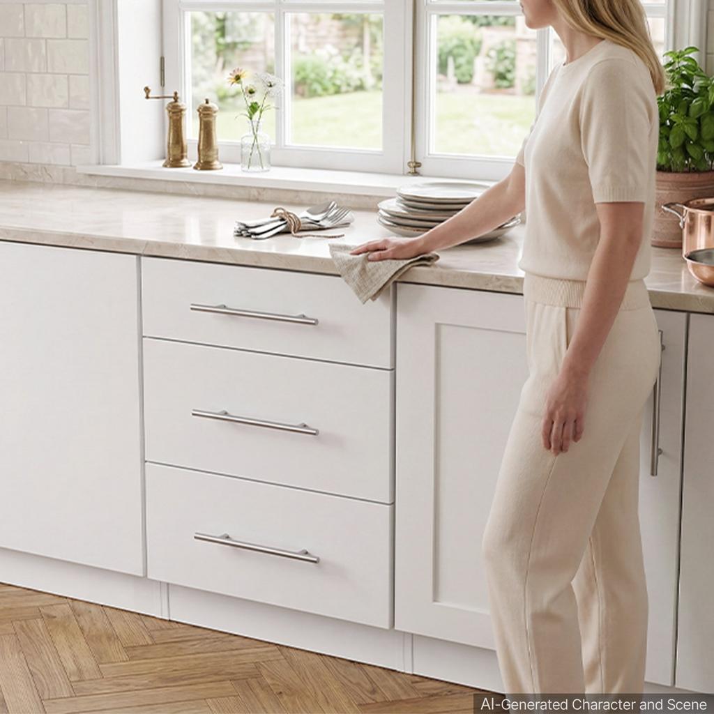White Shaker Base Cabinet Ready to Assemble 50cmW Unassembled Cabinet, 500x475x815 mm(W x D x H), with 3 Drawers, Soft-Close Hardware, Fine Edge