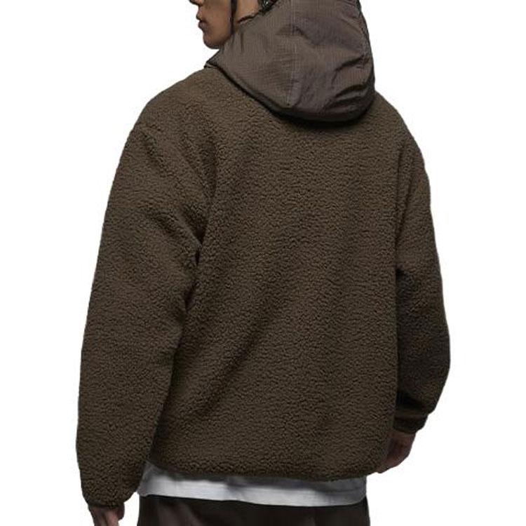 Jordan Felpa con cappuccio in pile con logo serie CNY con coulisse da uomo color marrone chiaro FB1451-274