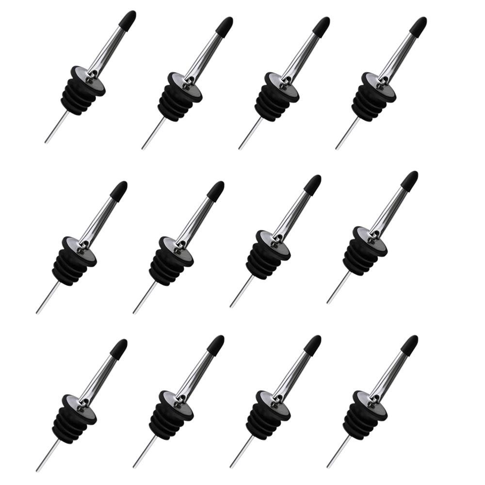 6/12Pcs Self-closing Liquor Pour Spouts Set Stainless Steel Bartender Bar Tools  Wine Accessories