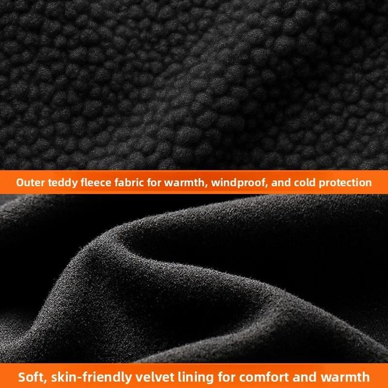 Thickened Fleece Winter Ski Hat Outdoor Windproof Ear Protection Teddy Velvet Quick-drying Water-Resistant for Men & Women