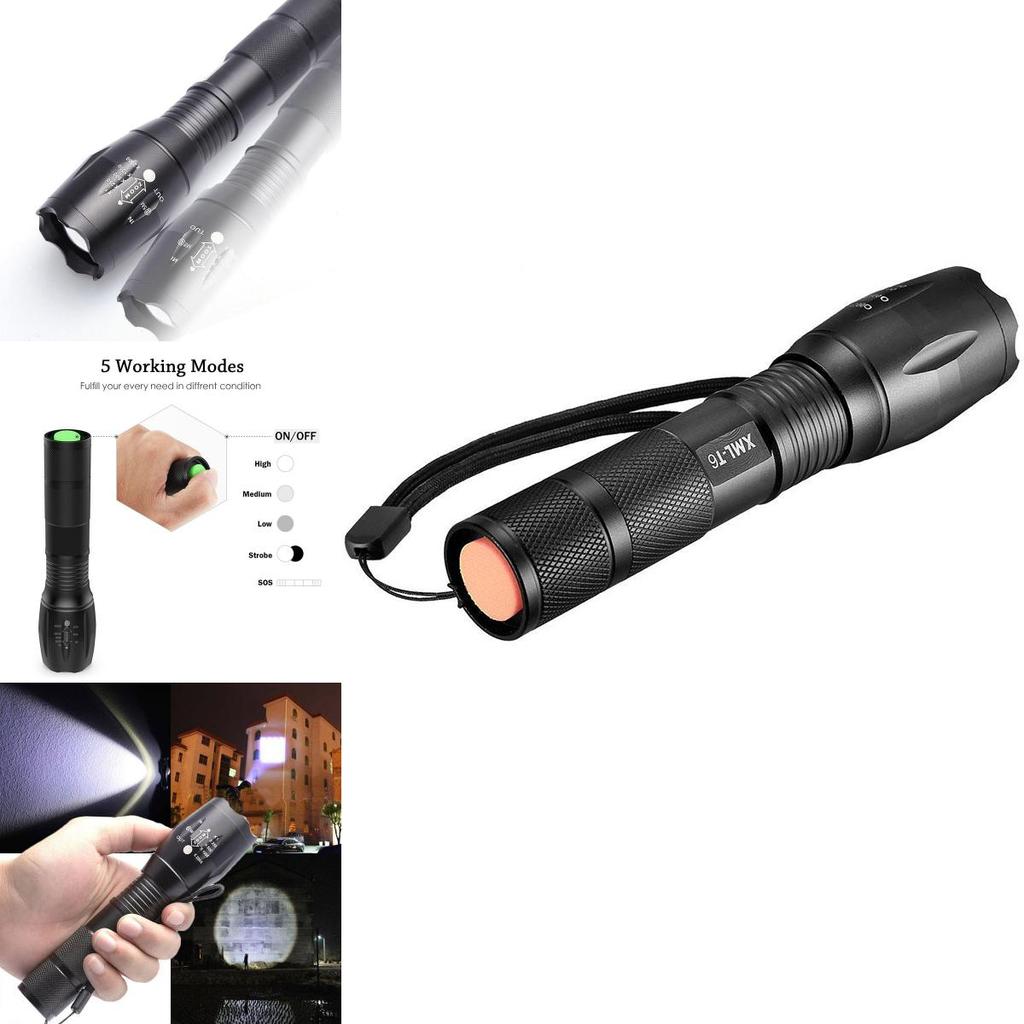 Durable And Lightweight Xm-l T6 Led Flashlight With Impact-resistant Design