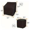 3PC Waterproof Patio Table and Chair Covers Easy Maintenance Heavy-Duty Sofa & Coffee Table Protector All-Weather Material