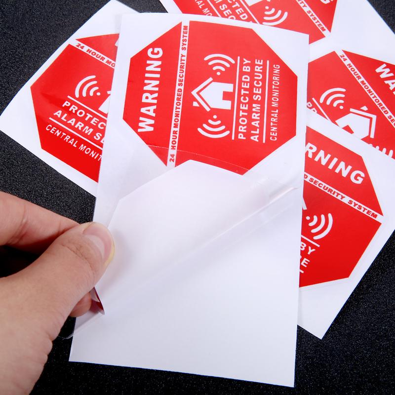 4Pcs Car Motor Bike Home Alarm Security Sticker Warning Signs Decals Window Door Stickers For Saftey System Supplies 7.3*7.m