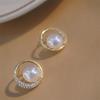 Pinkdudu Korean Circle Stud Earrings Gold Plated Minimalist Zinc Alloy Earrings Gift for Women PD2212
