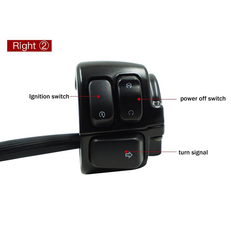 1/2Pcs 25Mm Motorcycle Handlebar Control Switches Kill Start Turn Signal Switch Button With Wiring Harness For 50Cc90Cc110Cc