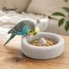 Anti-kantel Vogelvoederbak Puimsteen Papegaaienschaal, Morsbestendige Water Natuurlijke Calcium Schaal Voedselbakje, Kooi voor Kaketoe Valkparkiet Conure Parkiet Decoratie
