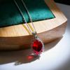 Premium Imitation Pigeon Egg Sapphire Full Diamond Necklace Jewelry Fashion 10 * 14 Oval Emerald Pendant