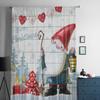 Weihnachten Winter Gnom Transparente Vorhänge Für Kinderzimmer Wohnzimmer Voile Vorhänge Weihnachten Küche Tüllvorhang