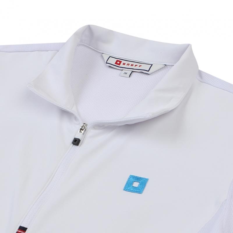 Onoff Women S FronT Zip High Neck FuncTional T ShirT Of9104la whiTe