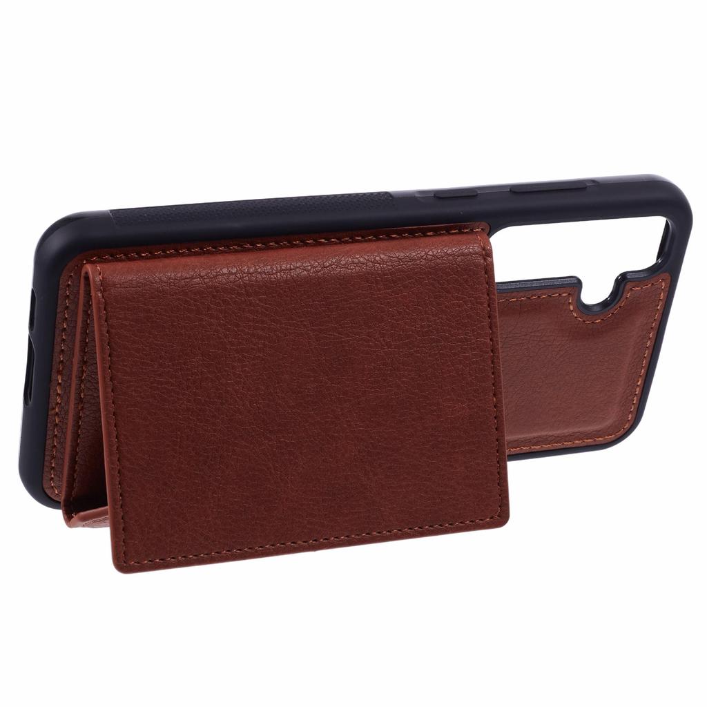 For Samsung Galaxy S25+ Case Card Bag Kickstand TPU+PU Phone Cover