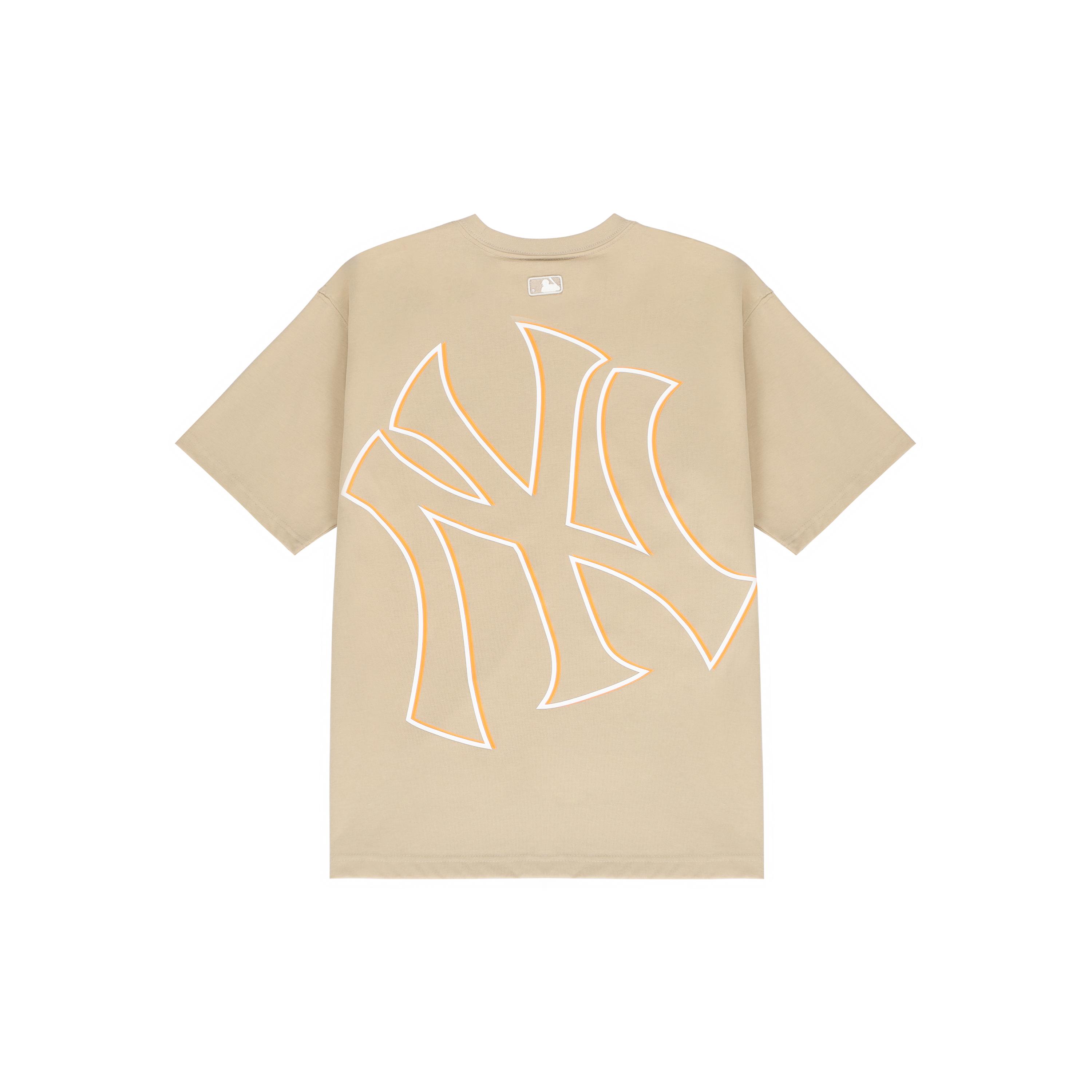MLB T Shirt Unisex Beige Yellow 3ATS33023-50BGS XS