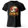 Mens Rawr Printed TShirt 100 Cotton Oversized Dinosaur Graphic Tees for Women Summer Tops Kawaii Streetwear