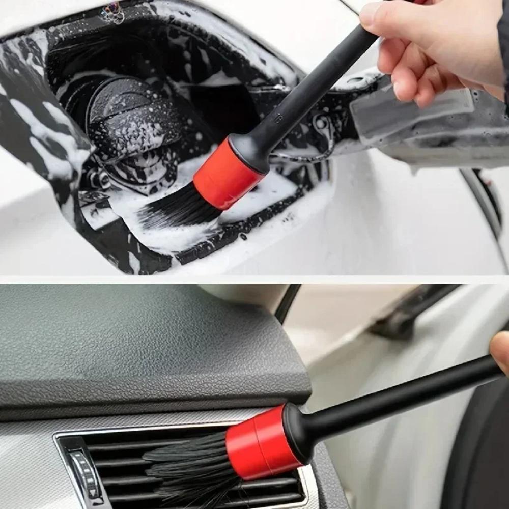 5Pcs Car Wash Care Detailing Brush Set,for Cleaning Wheels, Dashboards, Vents and more,Car Cleaning Brushes, Car Accessories