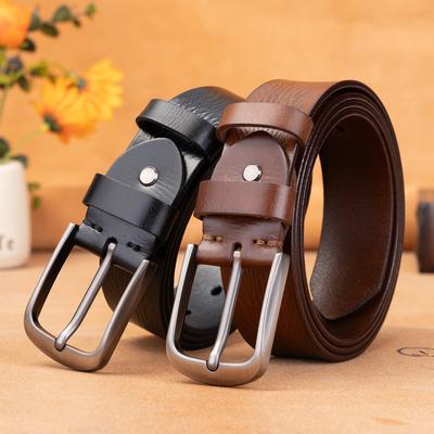 Belt First Layer Cowhide Genuine Leather Versatile Tree Paste Leather Pin Buckle Retro Belt Middle-Aged And Young Men'S Belt
