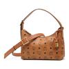 MCM Aren Visetos Monogram Pendant Trendy Hobo Bag Women bags Brown Cognac MWHESTA01CO001