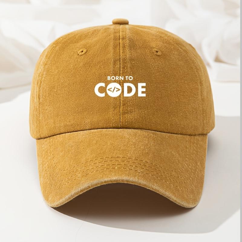 

CODE Printed Baseball Cap, Fashionable Cap, Outdoor Baseball Cap, Adjustable Truck Cap, Men s and Women s Peaked Cap жовтий