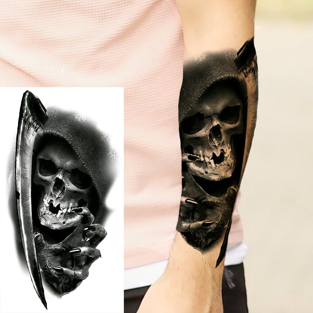 Scorpion Rose Flower Temporary Tattoos For Women Adults Realistic Vampire Wolf Scary Snake Crown Fake Tattoo Sticker Arm Tatoos