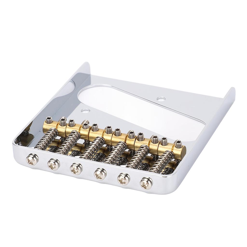 54mm Guitar Bridge with Brass Barrel Saddles 6 String Metal Bridge Replacement for Telecaster Electr