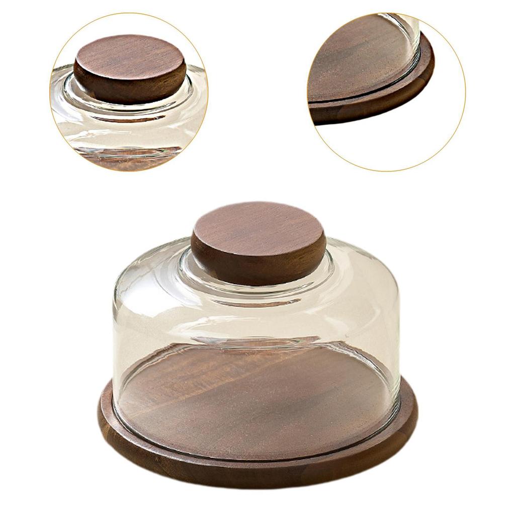 Cake Stand with Dome Lid Display Stand Container Multifunctional Decorative Decorating Wood Cake Plate for Baking Gifts Party