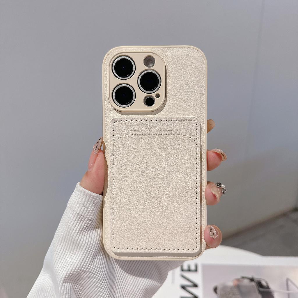 Litschi-Muster Kartenetui Geeignet für 16pm Handyhülle iPhone15 Einfach 14/13 Mobiler Schutzbezug
