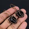 Black Onyx 999 Copper Wire Wrapped  Earrings, Handmade Gemstone Jewelry Earrings For Memorial Day