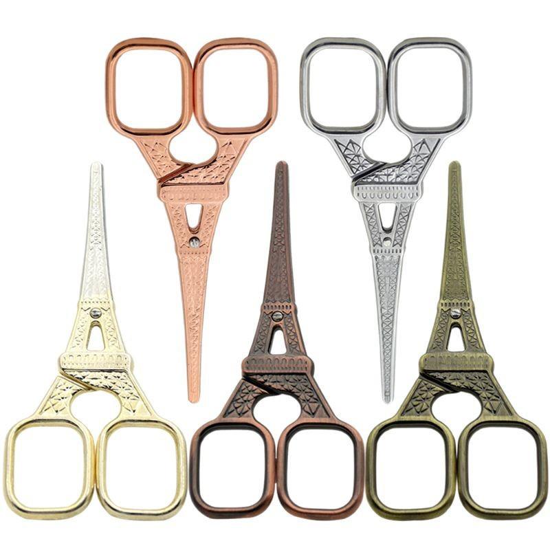 1Pc  Retro Stainless Steel Tea Scissors Eiffel Tower Household Sewing Embroidery Multi-purpose Tea Scissors