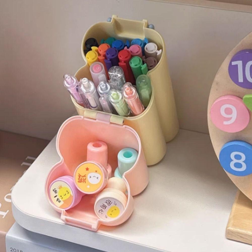 Cartoon Desktop Slanting Organizer Creative Pencil Case Cosmetics Storage Box Desk Organizer