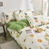 Fresh Orange 100% Cotton Four-Piece Bedding Set - Duvet Cover & Bed Sheet for Student Dorms and Homes