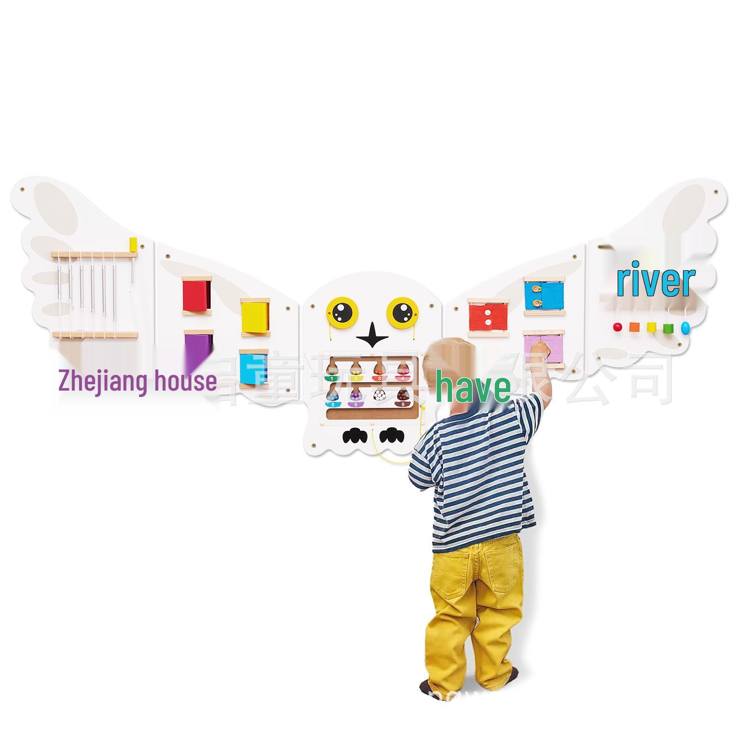 Multifunctional Children s Educational Wall Game Board & Wooden Decoration 140*40 cm