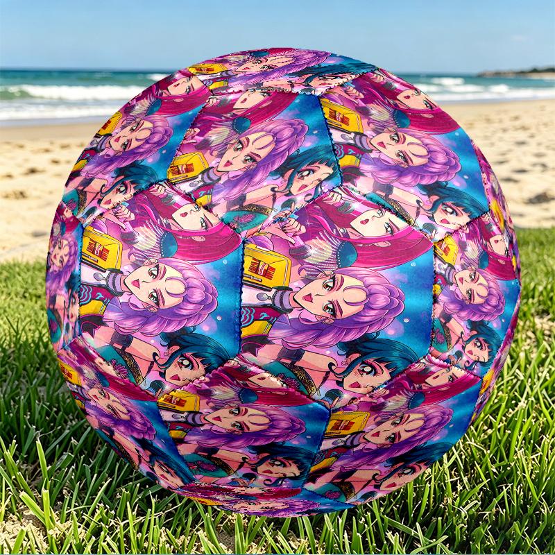 KPop Demon Hunters Print Size 5 Soccer Ball, PU Wear Resistant Football for Match Training and Daily Practice, Birthday Gift for Soccer Fans